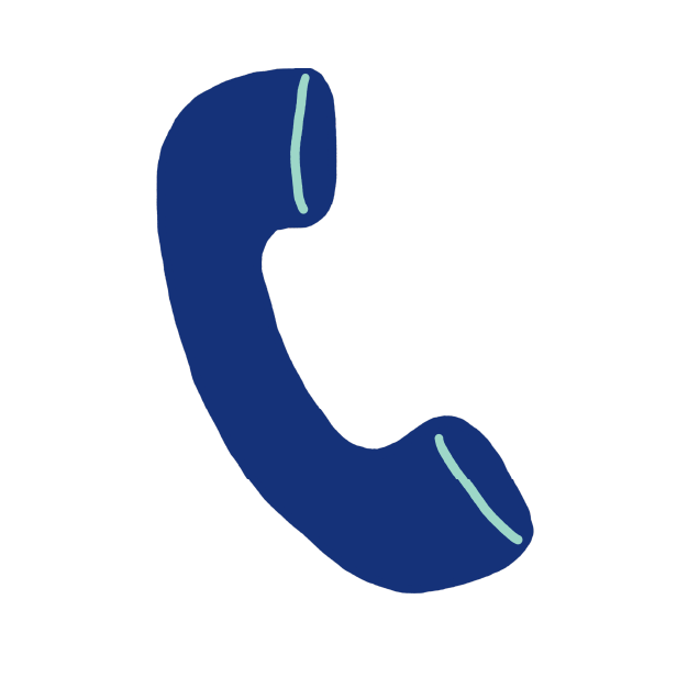 Blue illustration of a phone