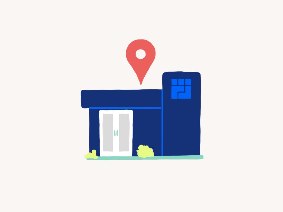 Multicolor illustration of building with Cityblock logo