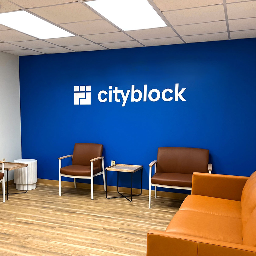 Member waiting area with chairs at Cityblock Fort Wayne