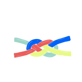 Multicolor ropes connected icon