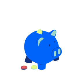 Blue piggy bank icon
