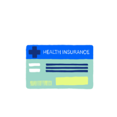 Multicolor illustration of an insurance card