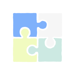 Multicolor illustration of a puzzle