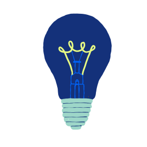 Blue light bulb icon