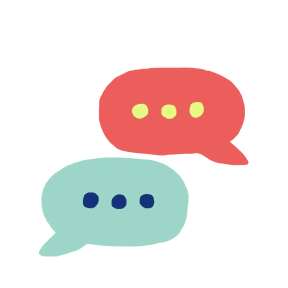 Multicolor illustration of text chat bubbles.