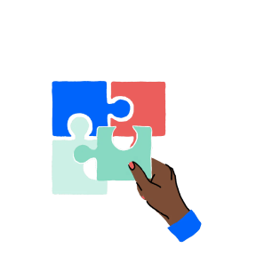 Illustration of multicolor puzzle pieces