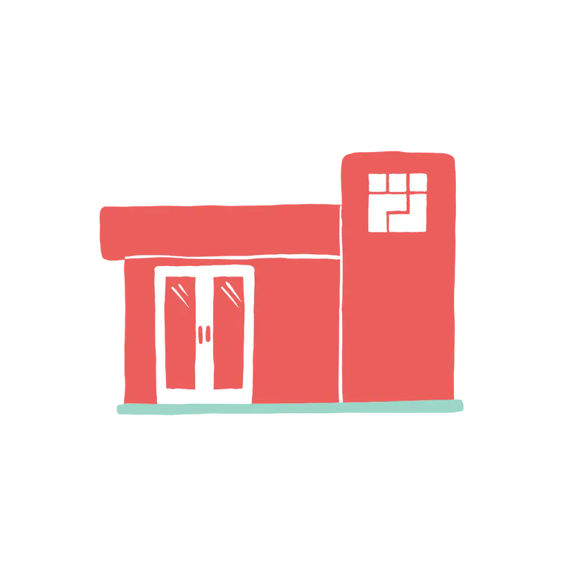 Illustration of red building with a Cityblock logo