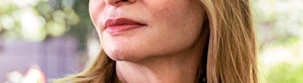 woman's mouth and blonde hair