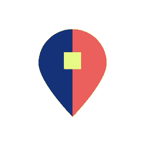 Multi-colored gif of a location marker