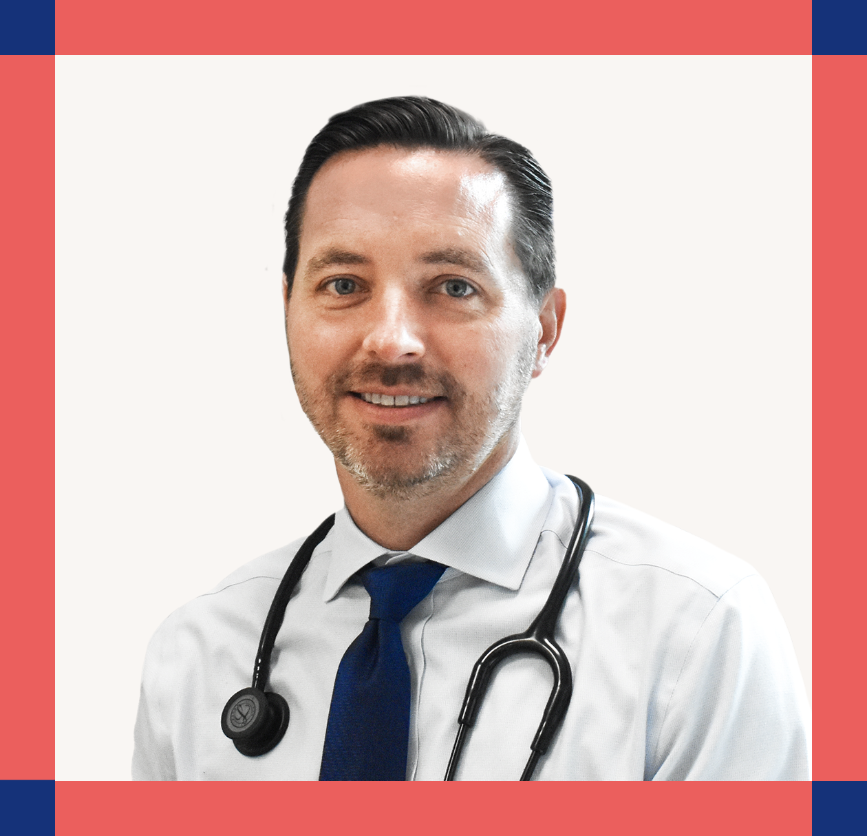 Portrait of Dr. Kidder in a multi-colored frame