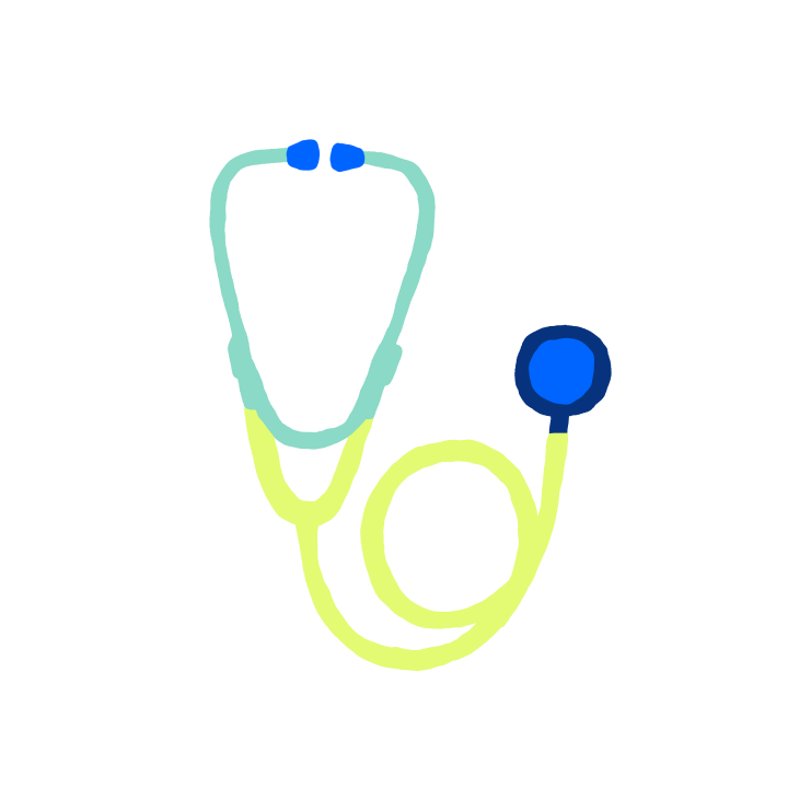 Multi-colored stethoscope illustration