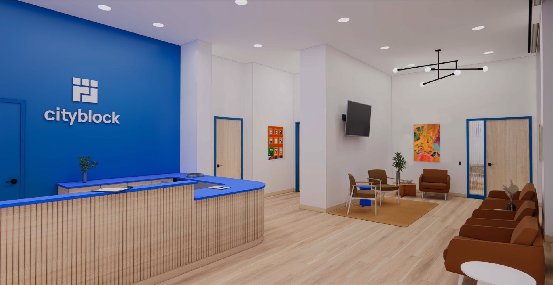 Image of Cityblock Bed-Stuy Brooklyn, NY interior with front desk and waiting room