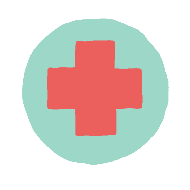 Multicolor red cross illustration