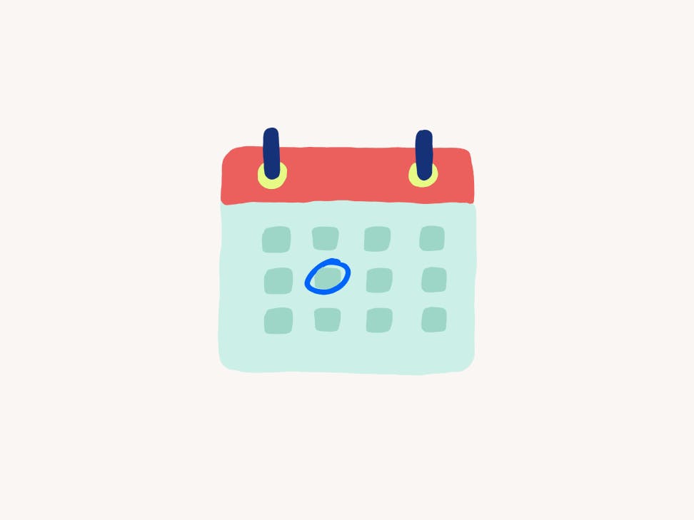Multicolor illustration of calendar