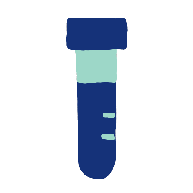 Illustration of a blue vacutainer blood collection tube