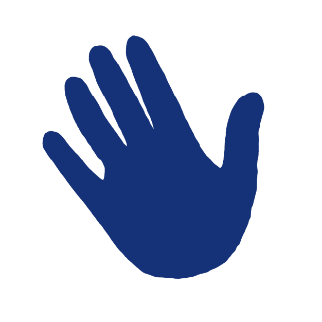 Multicolor illustration of hand.