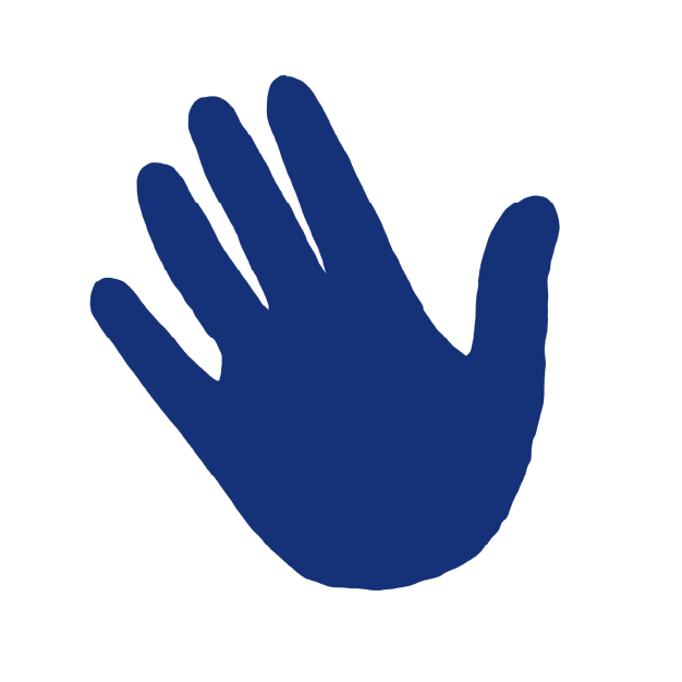 Illustration of blue hand waving
