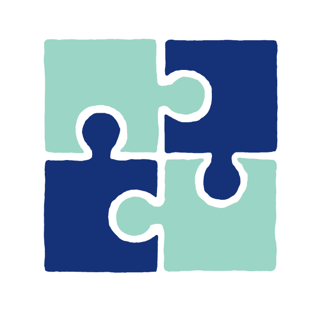 Blue illustration of puzzle pieces