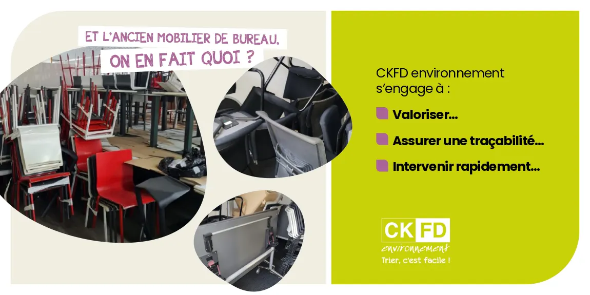 Image illustrant la collecte de mobilier de bureau (tables, chaises, bureaux...)