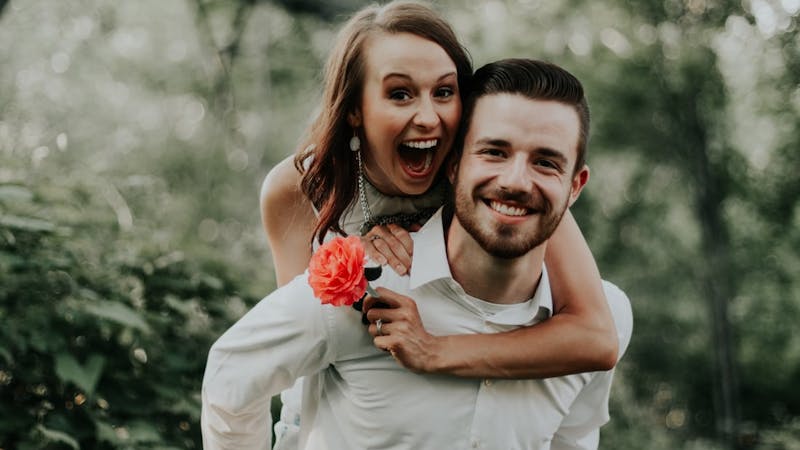 A couple happy and in love