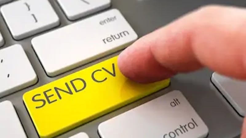 A job applicant about to send out a CV to a potential employer