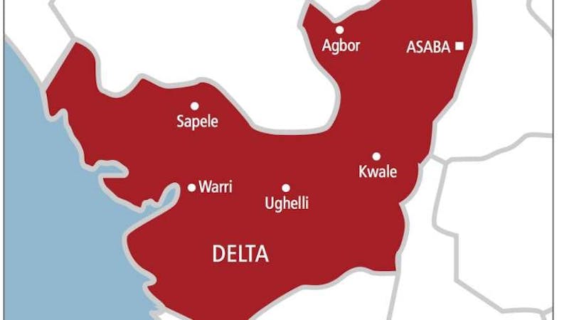 Delta State map showing different Local Governments in the State