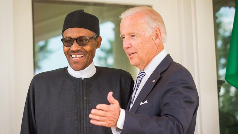 Nigerian President Mohammadu Buhari with U.S president-elect Joe Biden