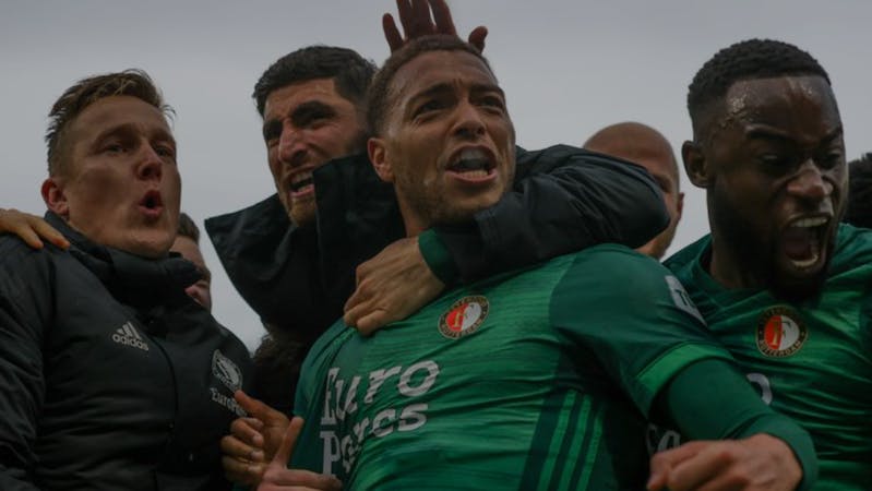 Cyriel Dessers Celebrates Scoring Late Winner for Feyenoord
