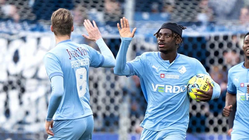 Stephen Odey celebrates scoring for Randers