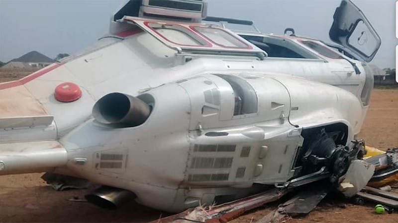 A helicopter crash