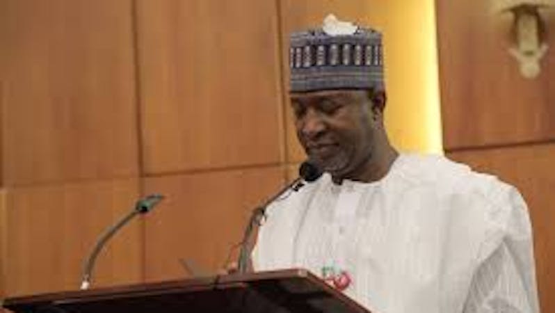 The Minister of Aviation Hadi Sirika during a speech