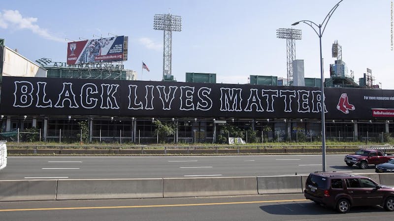 Boston Red Sox show their support for Black Lives Matter movement by putting up a billboard with the words, 'Black Lives Matter' inscribed on it