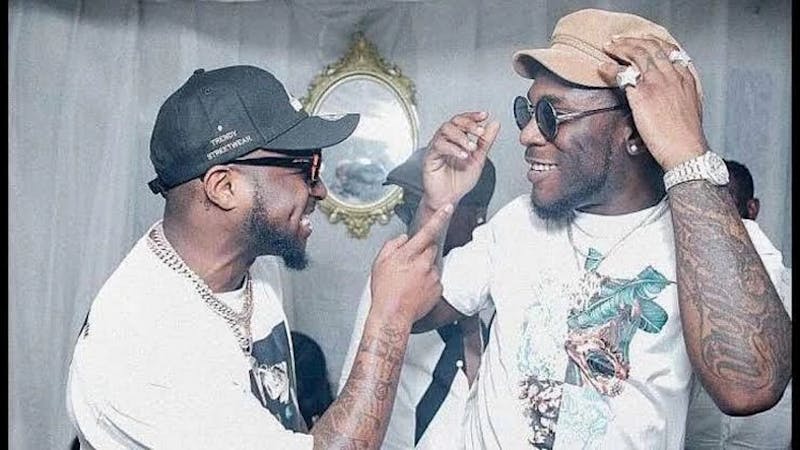 Nigeria Music star, Davido chilling with his frenemy Burnaboy before a Music concert.