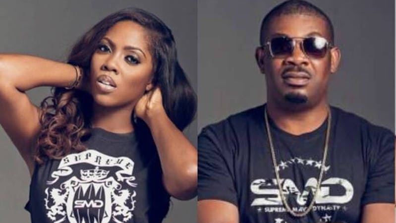 Nigeria artists, Tiwa Savage and Don Jazzy who was invited for questioning by the DSS over social media post