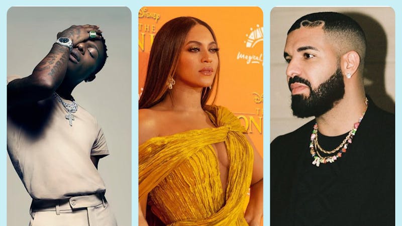 Grammy Award winner Wizkid, American Singer Beyonce Knowles and Canadian Rapper, Drake