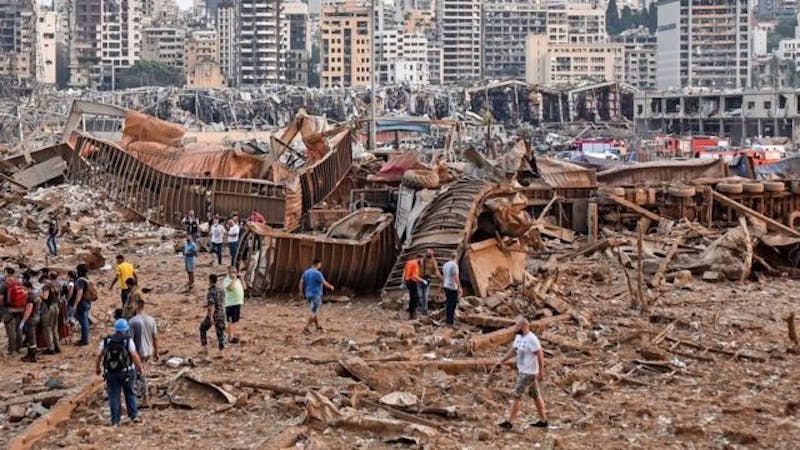 People stranded outside in the Beirut city of Lebanon