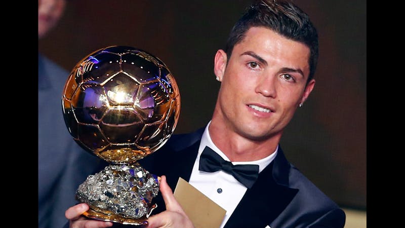 Ronaldo's with his Ballon d' Or award