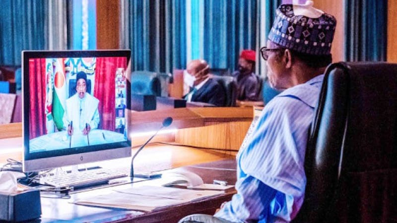 President Muhammadu Buhari presiding over a meeting