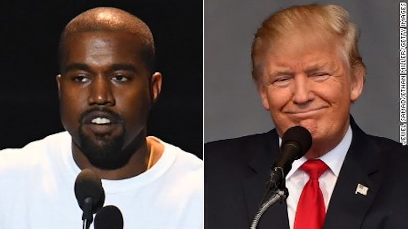 Musician, Kanye West and the President of the United States, Donald Trump