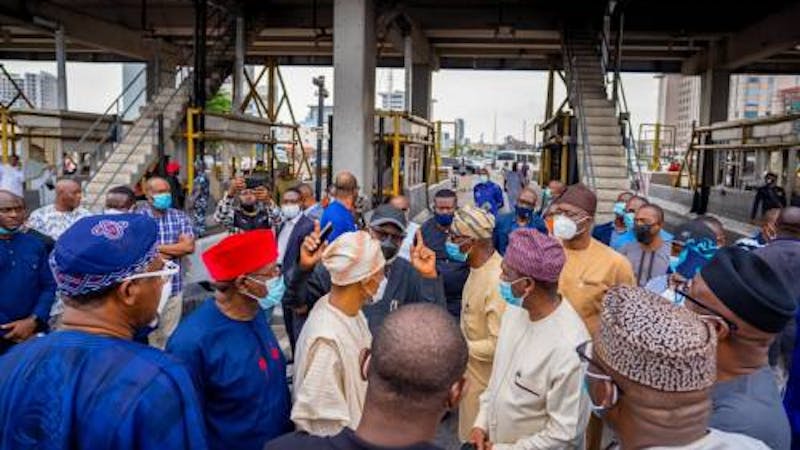 South West Governors pay a visit to Babajide Sanwo-Olu, tour Lagos state and express shock at massive destruction of private and public facilities during the #EndSARS protest.