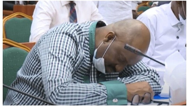 The moment acting Managing Director of the Niger Delta Development Commission, Prof Kemebradikumo Pondei fainted during probe