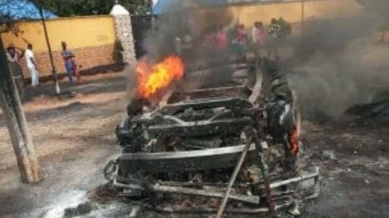 An accident that happened along Ihiala road on Anambra that burnt passengers beyond recognition.