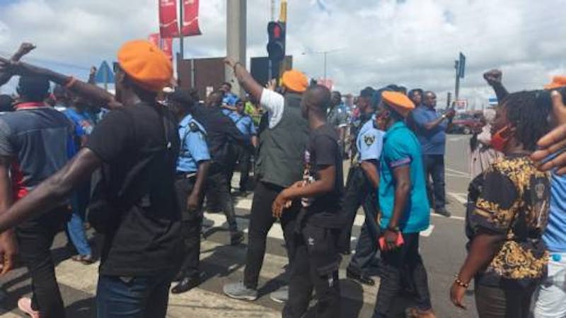 About 21 RevolutionNow protesters were arrested in the Maryland area of Lagos on Thursday and were detained at the "Area F" Police Station, Ikeja.