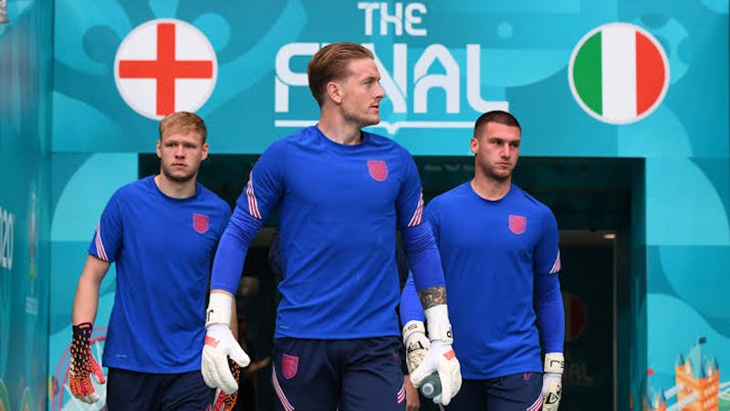 Left to Right: Aaron Ramsdale, Jordan Pickford and Sam Johnstone at EURO 2020