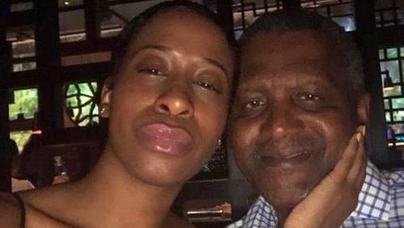 Viral picture of Aliko Dangote and Bea Lewis his ex-girlfriend who claimed Dangote broke her heart
