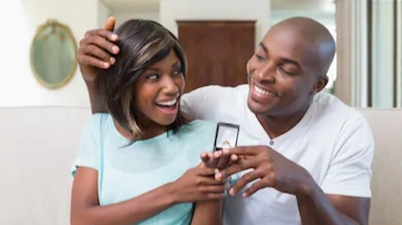 Love and relationship: A woman proposing to a man