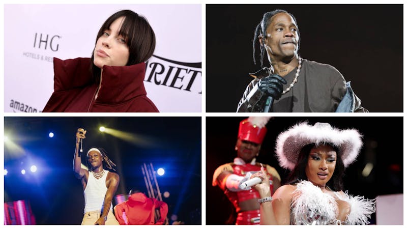 Megan thee Stallon, Travis Scott, Fireboy, Billie Eilish