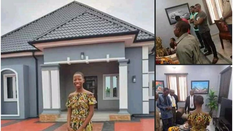 Nigerian young comedian Emmanella has built a house for her mother