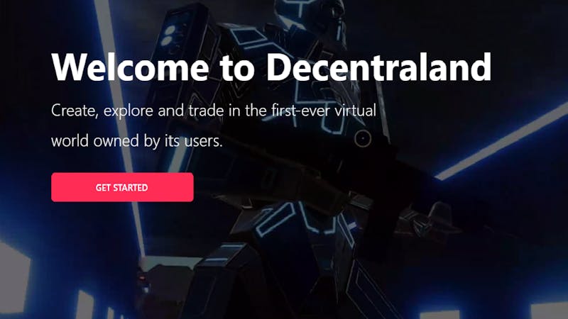 Home page of Decentrald's website.