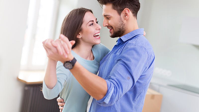 A happy man with his beautiful wife